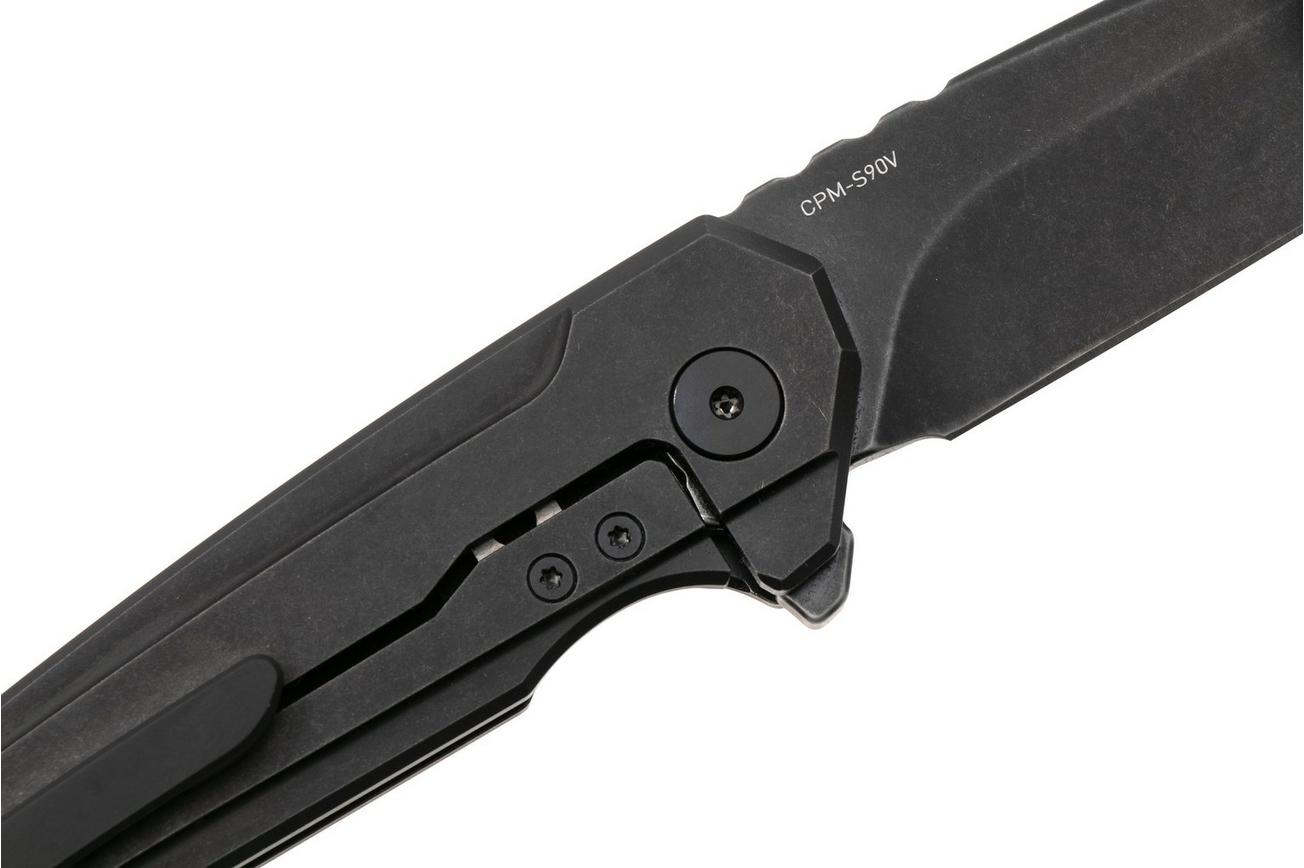 MK Knives & Tools Ingeni Blackout 01F-FP003 Stonewashed Black PVD CPM S90V, Black PVD Titanium, zakmes