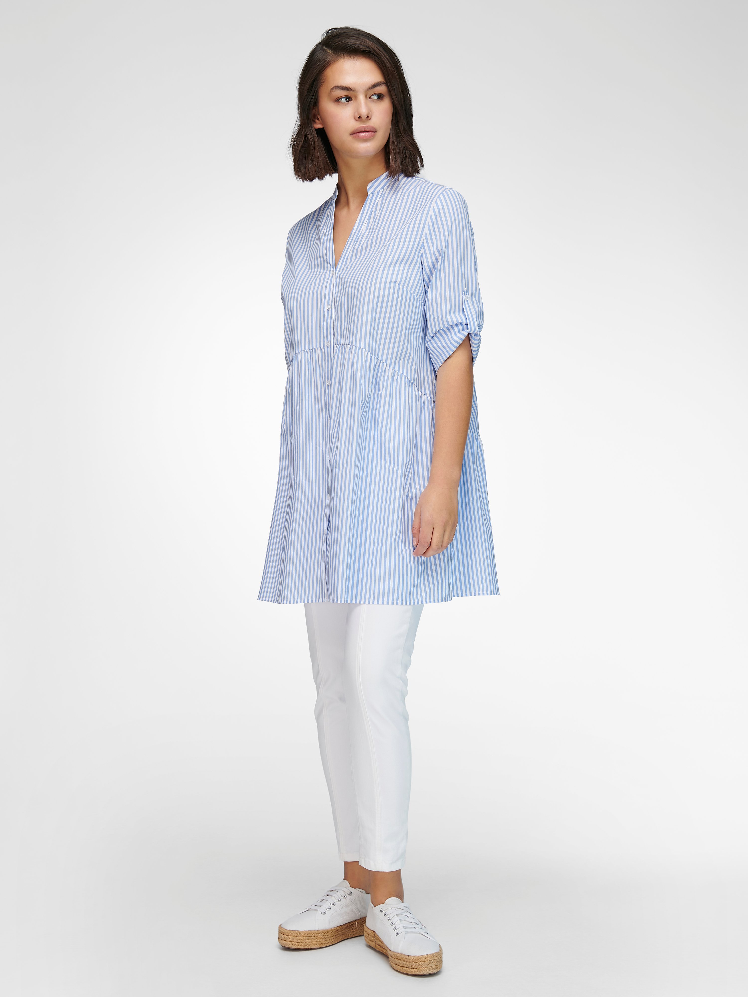 Long-Bluse mit 3/4-Arm