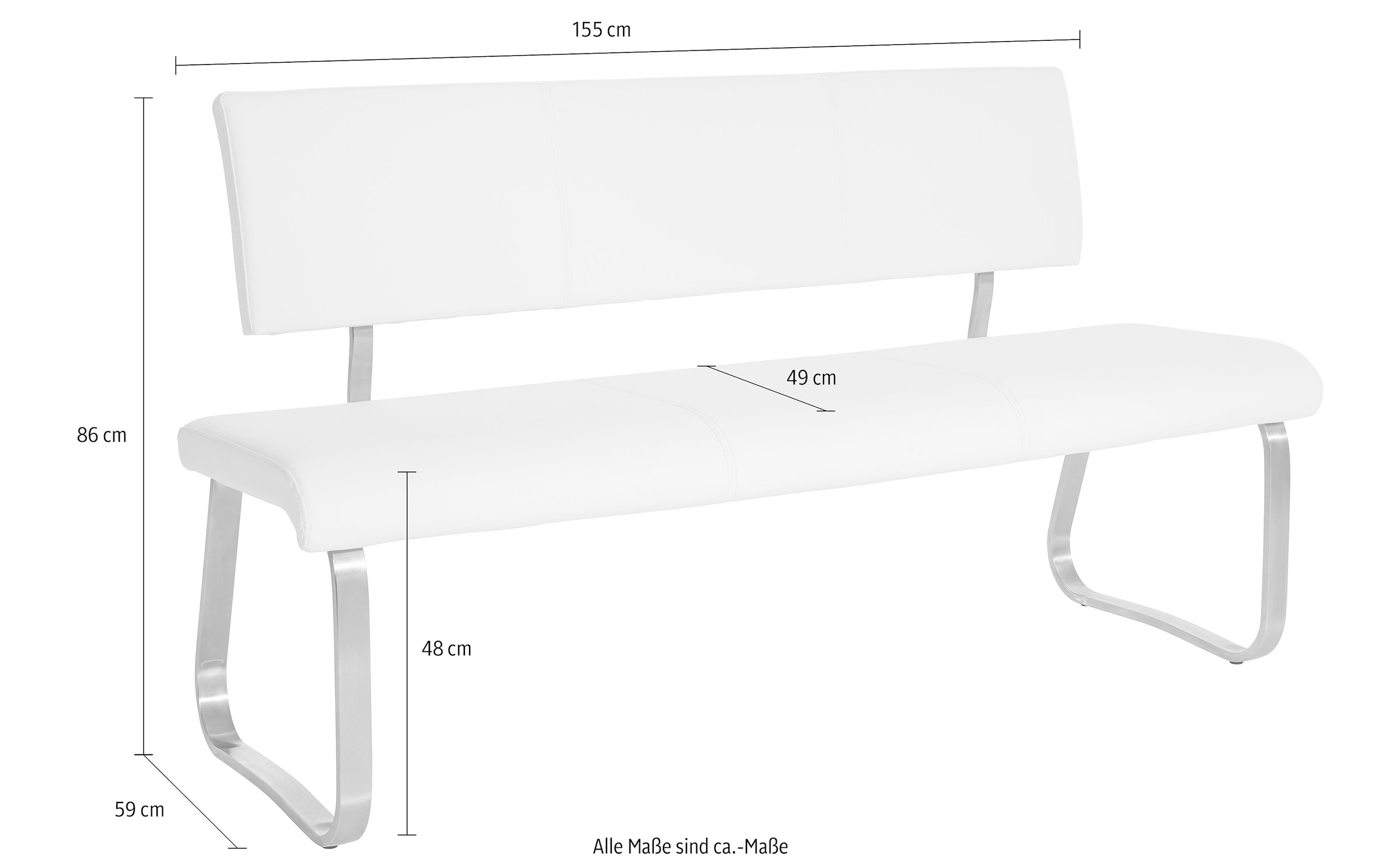 MCA furniture Polsterbank »Arco, TOPSELLER!« Polsterbank, Esszimmerbank, OTTOs Choice, 1 Stk. tlg. belastbar bis 280 kg, Kunstleder, in verschiedenen Breiten