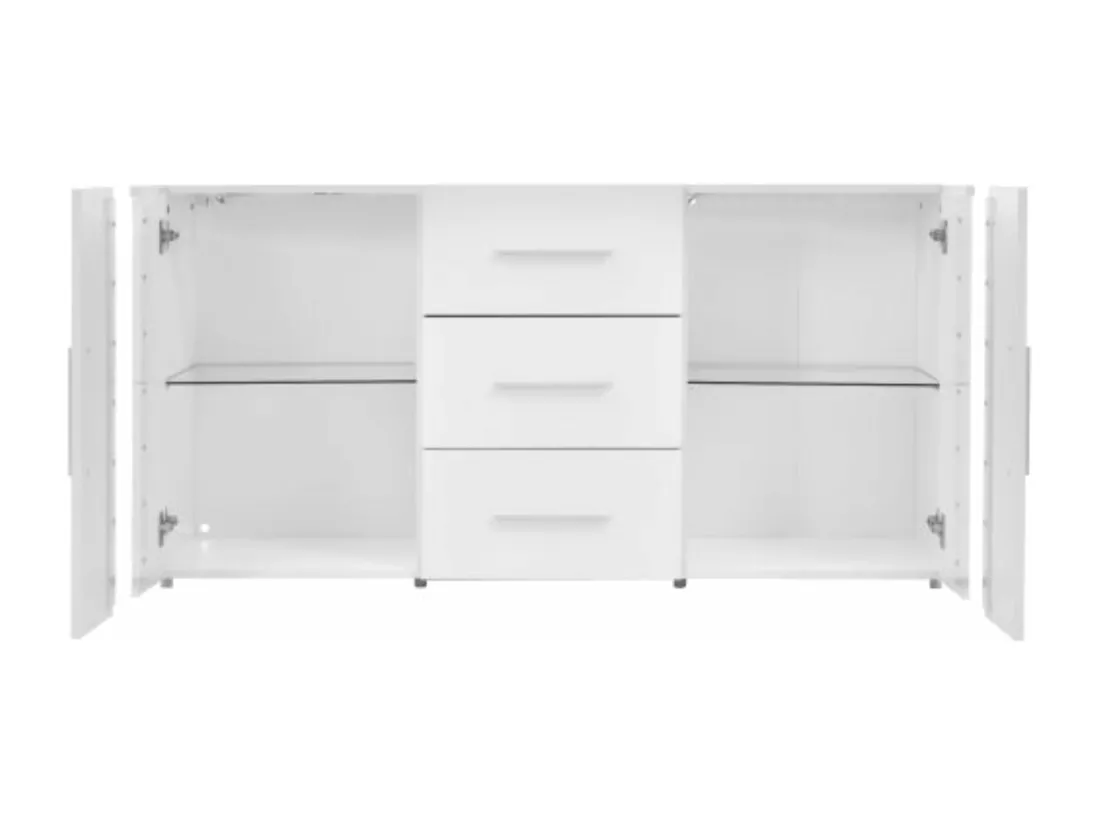 Buffet avec éclairage led armoire à tiroirs d140 cm x h70 cm