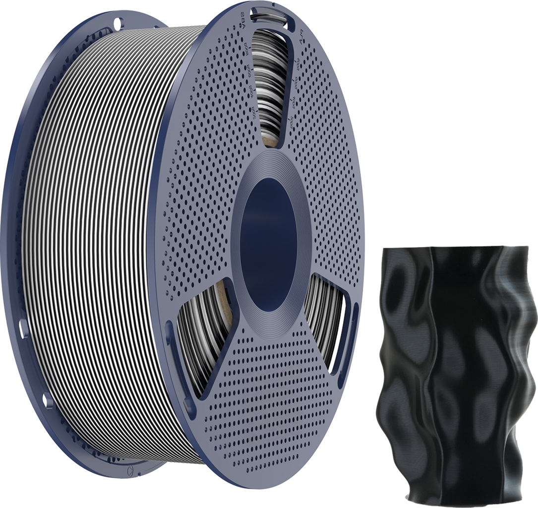 SUNLU  Silk PLA+ Dual Color Black White, 1,75 mm / 1000 g    Zweifärbiges PLA Material mit glänzendem Finish