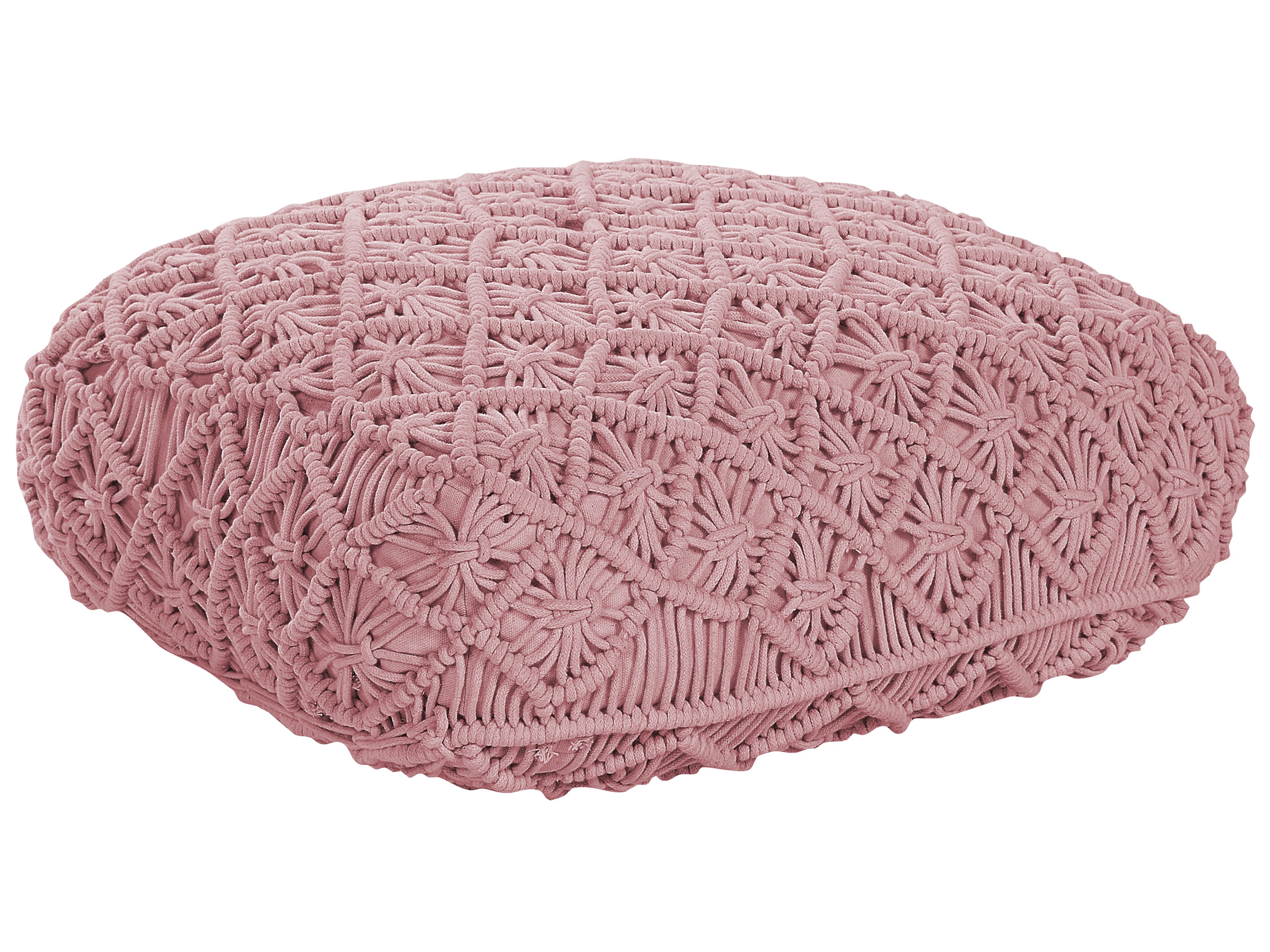 Poef Macramé BERRECHID Katoen Roze