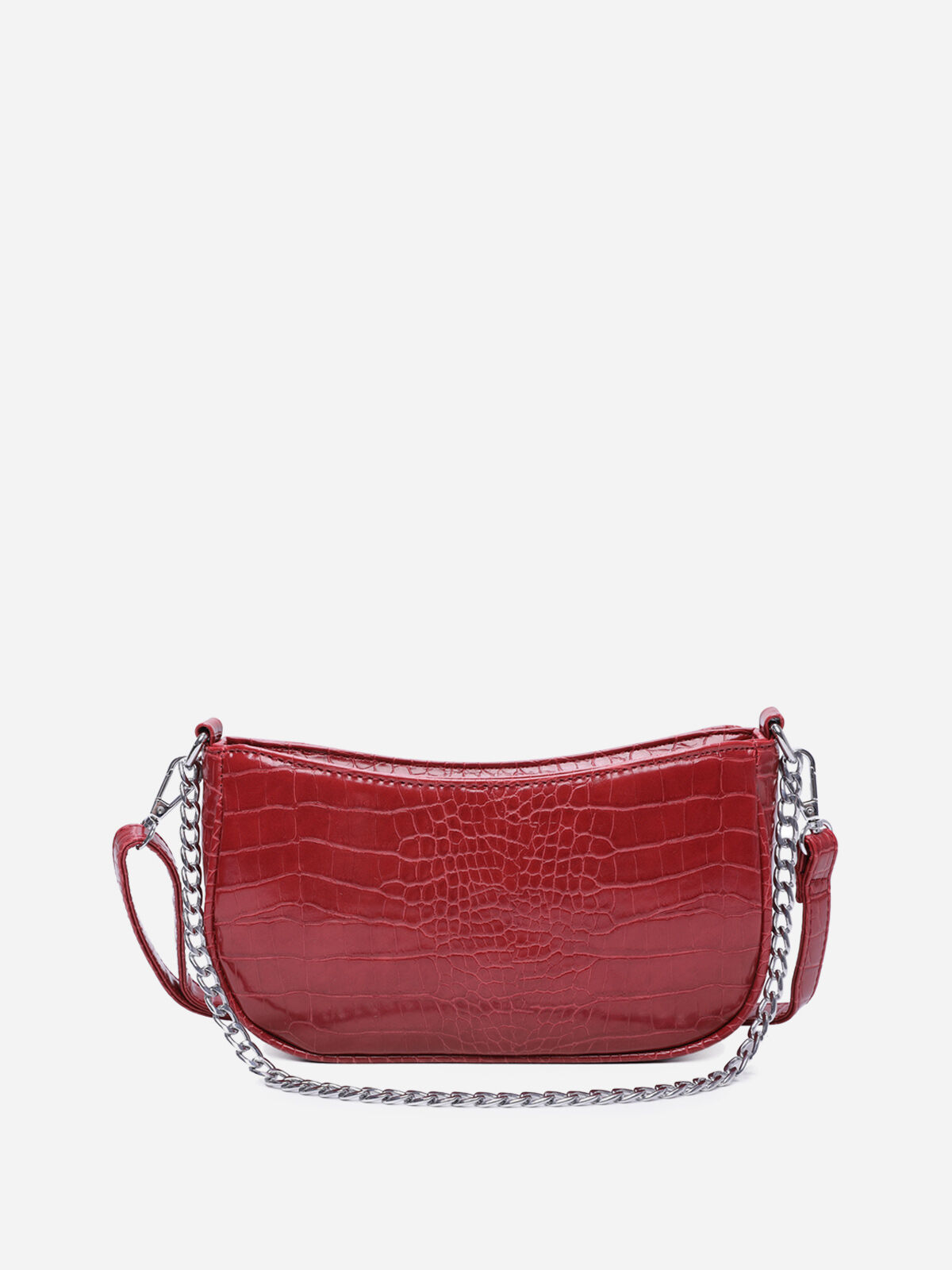 Sac à main demi-lune verni- Rouge
