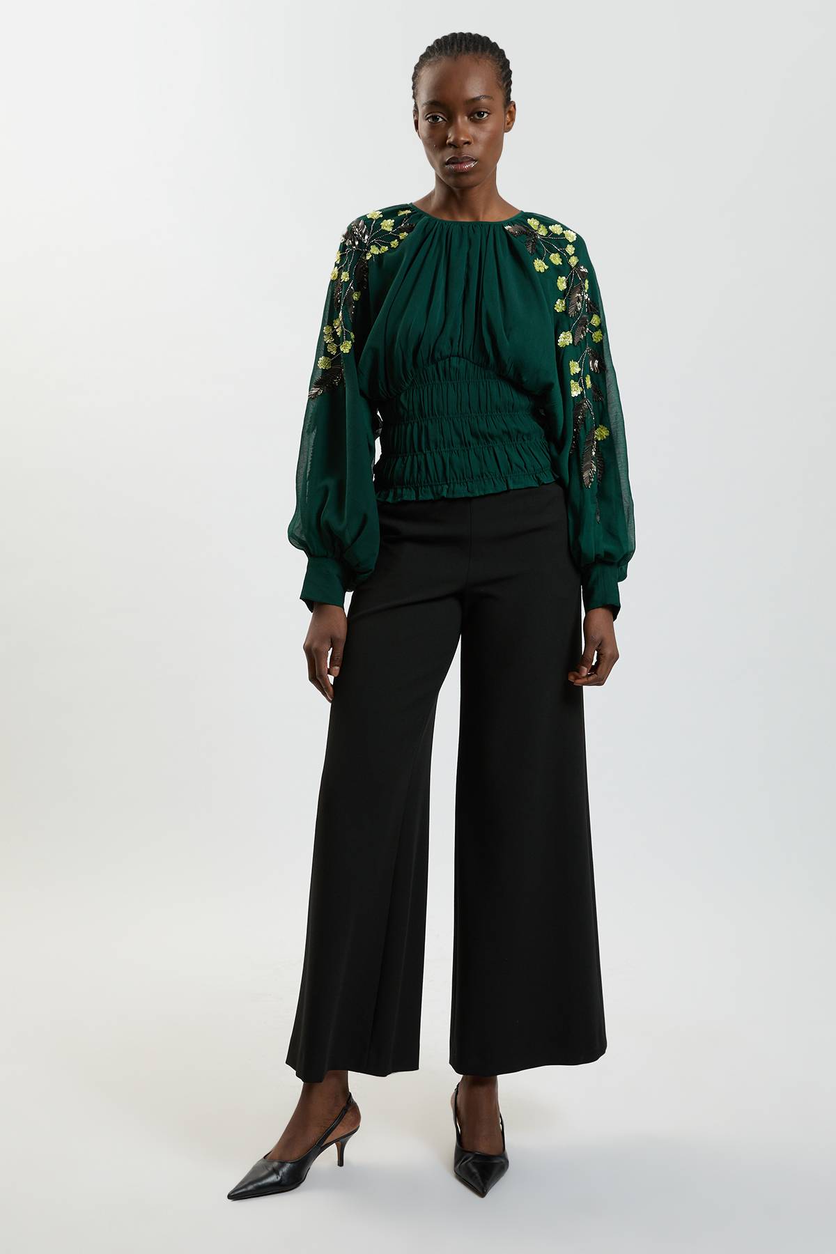 KarenMillen Haut D'occasion Fleuri Orné À La Main