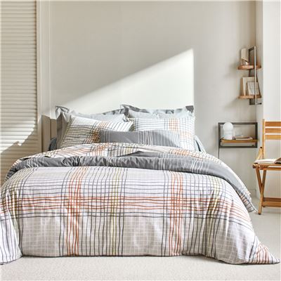Linge de lit en flanelle rayures et carreaux - BECQUET CRÉATION