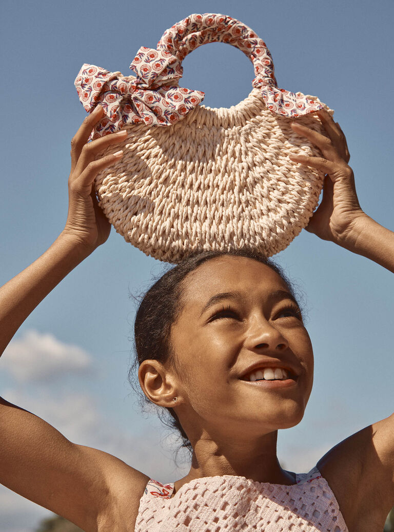 Sac besace écru en paille