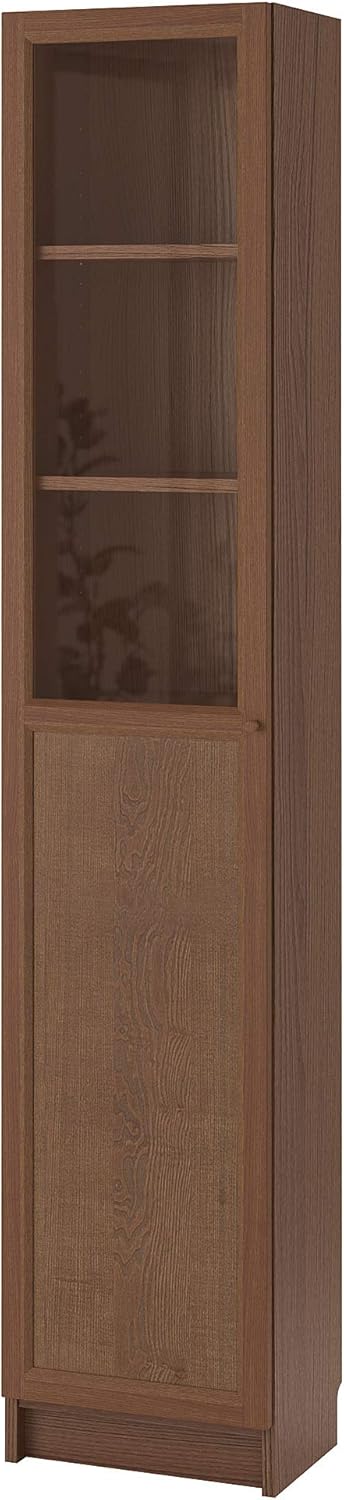 Ikea BILLY/OXBERG Bücherregal mit Paneel/Glastür, 40x30x202 cm, Eschenfurnier/Glas braun