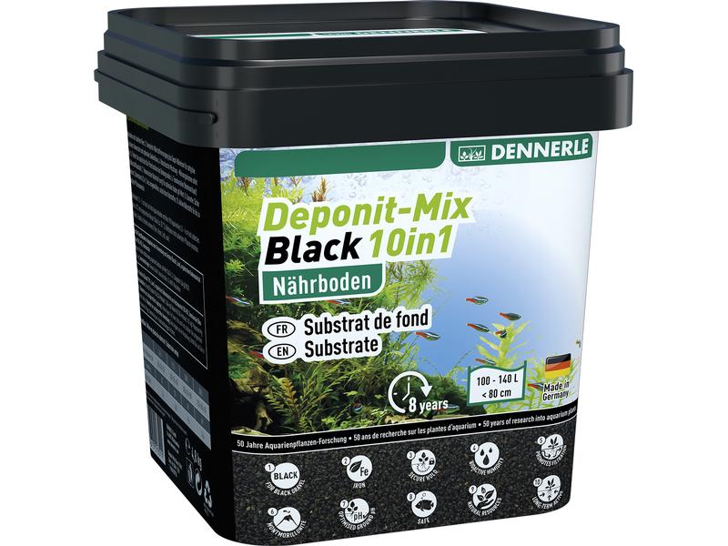 Dennerle Nährboden Deponit-Mix Black 10 in 1, 4.8 kg Multimineral-Nährboden für Süsswasser-Aquarien