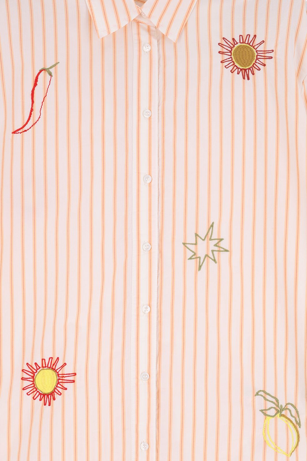Oranje gestreepte blouse met embroidery