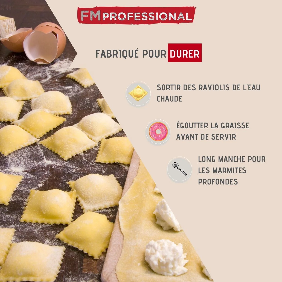 Ecumoire de cuisine inox 39,4 cm l Divers FM Professional