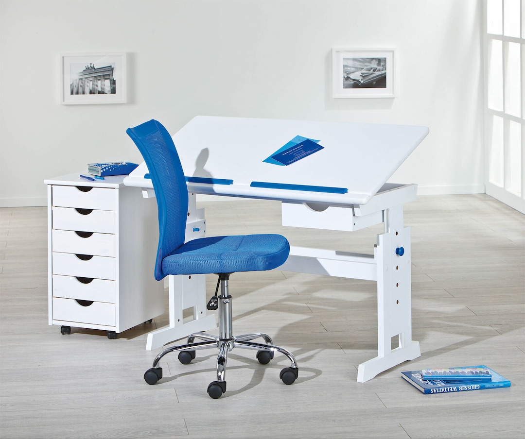 Kinder Schreibtisch JULIAN 109 x 55 cm Weiß