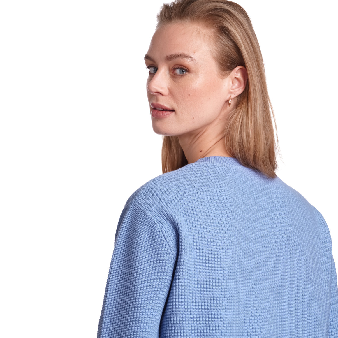Jonas Nielsen Damen Pullover mit Rippstruktur hellblau