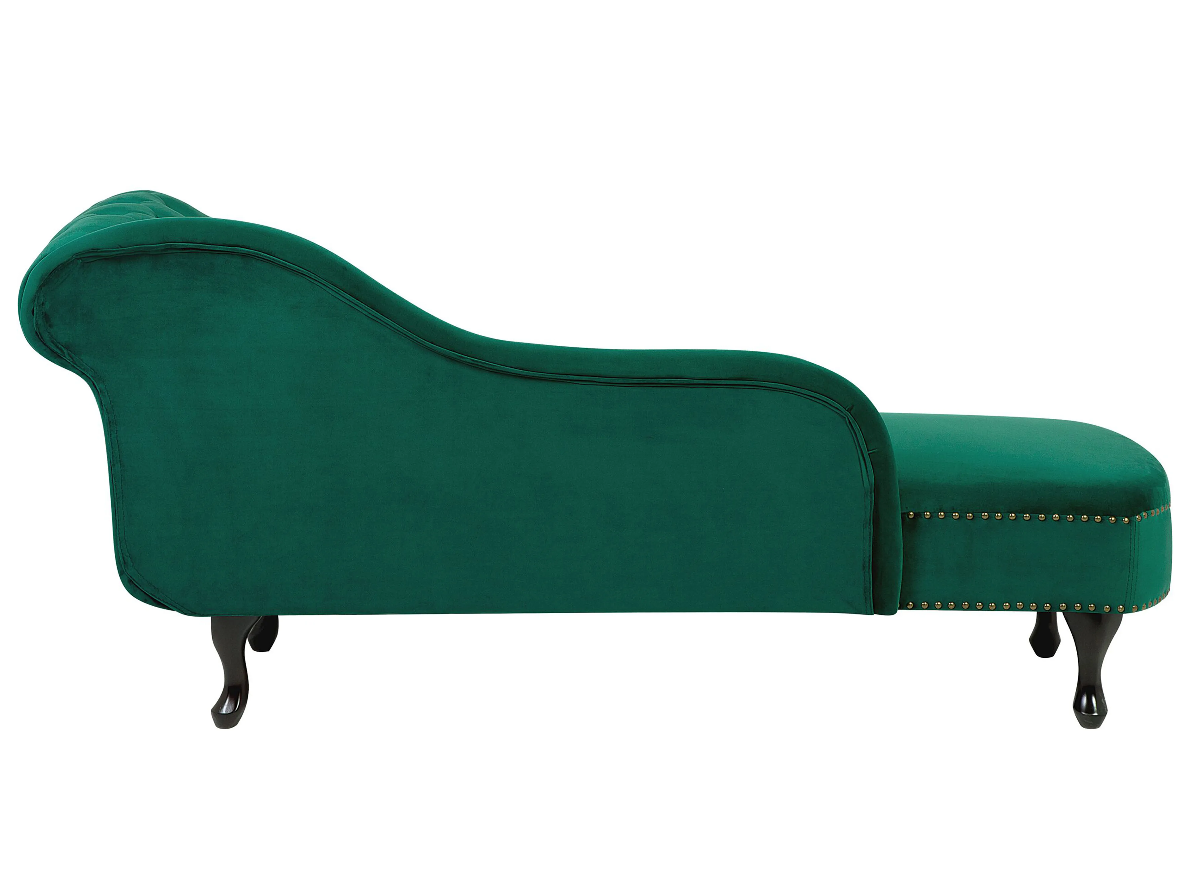 Rechtszijdige chaise longue NIMES Fluweel Groen