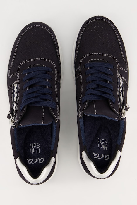Ara Leder-Sneaker, Zipper, Wechselfußbett, Weite H