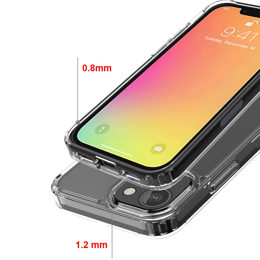 iPhone 13 Mini Hybrid Hülle TPU Bumper   Acryl Rückseite - Transparent