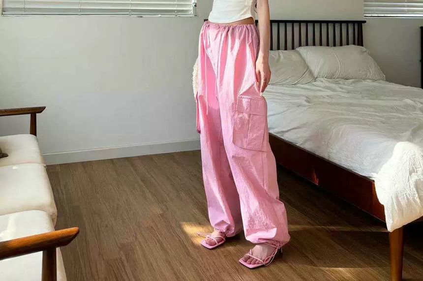 Seoulchic - Monotone cargobroek met trekkoord