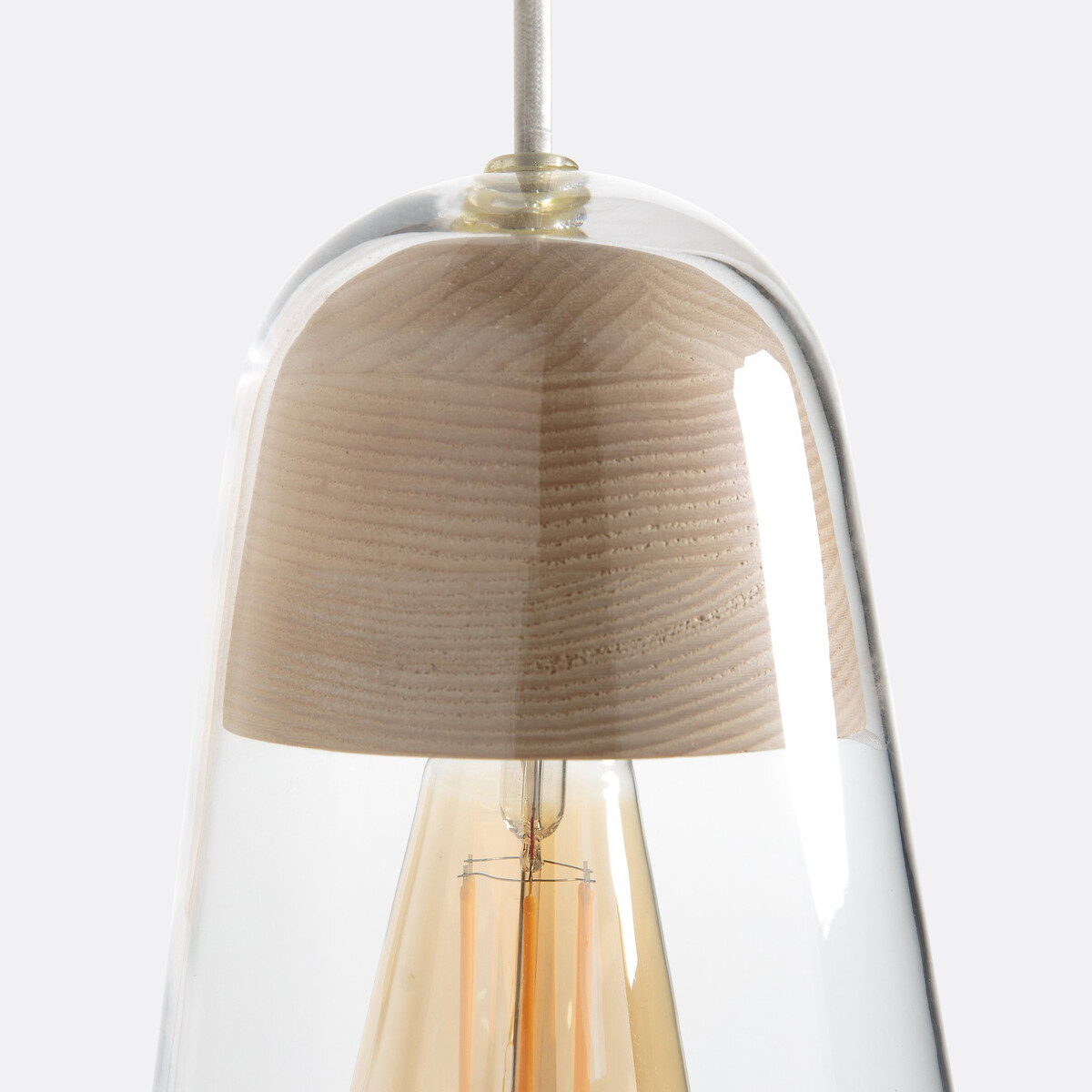 LA REDOUTE INTERIORS<br>Arandela em vidro e madeira Nasoa
