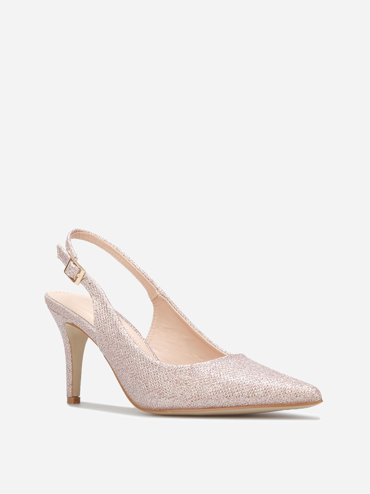 Escarpins slingback à paillettes- Doré rose