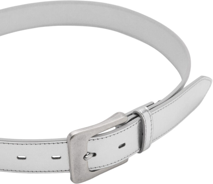 MANGO Square buckle belt Silver