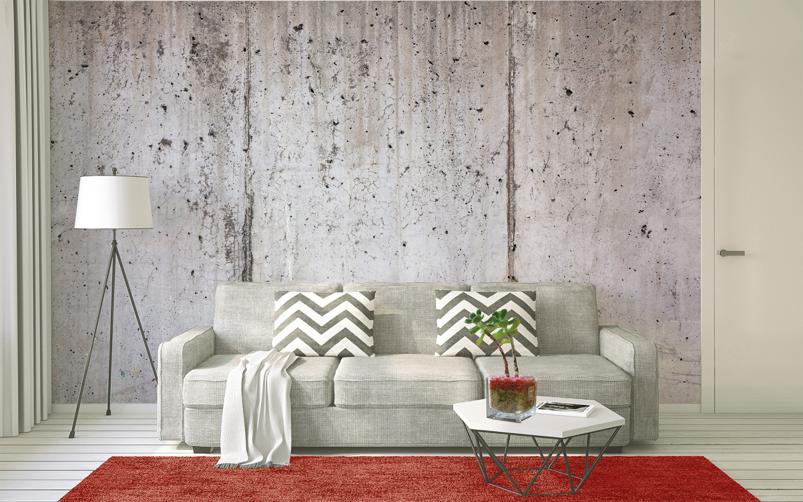 Fototapete DESIGNWALLS - grau-schwarz - Beton - 2,55 Meter