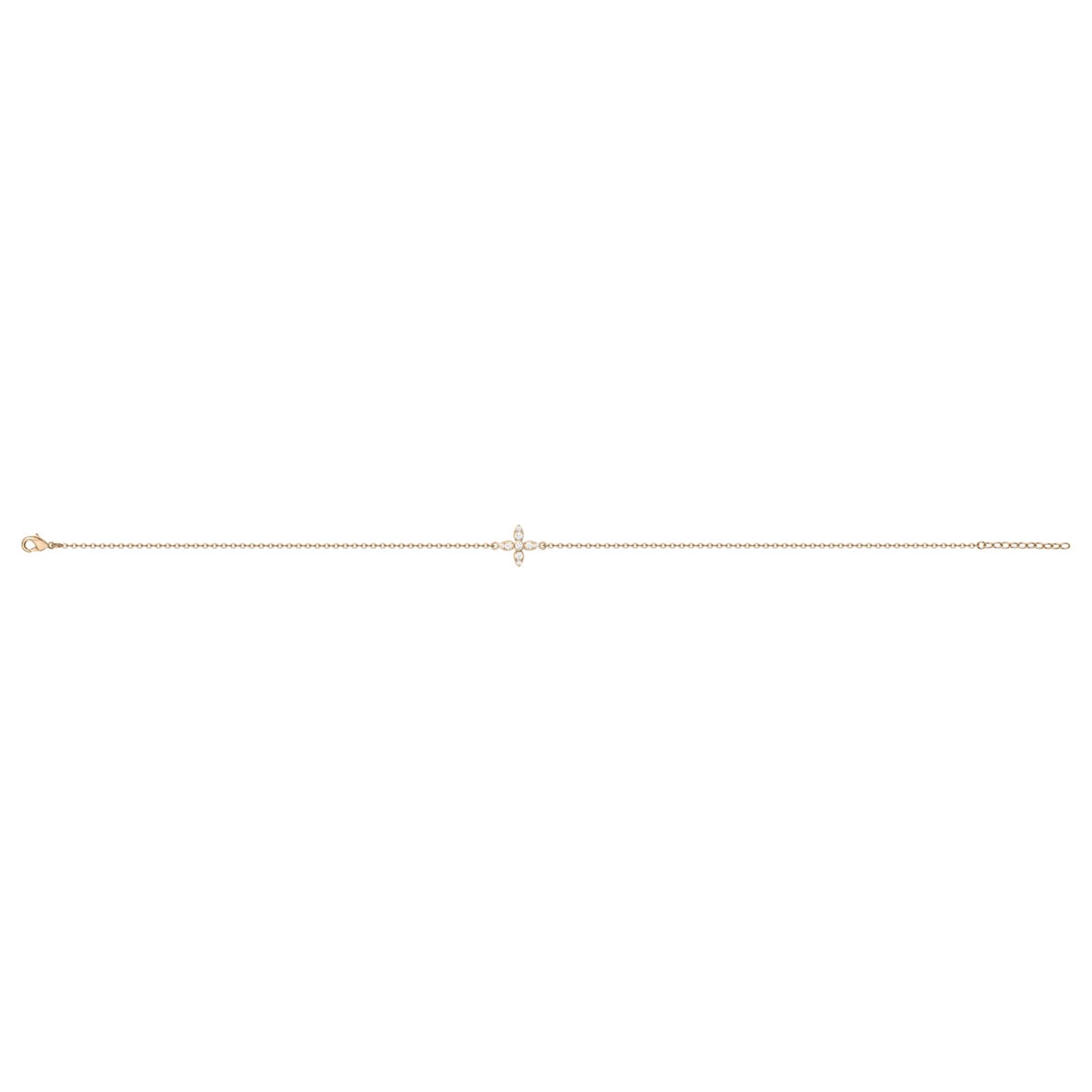 Bracelet souple en Plaqué Or avec oxyde de zirconium blanc