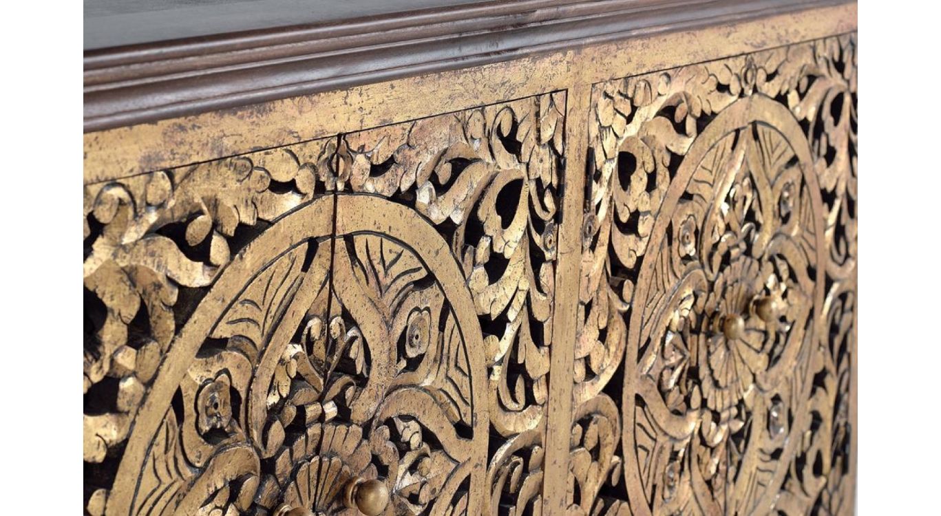 Bahut bois marron 180x40x90cm