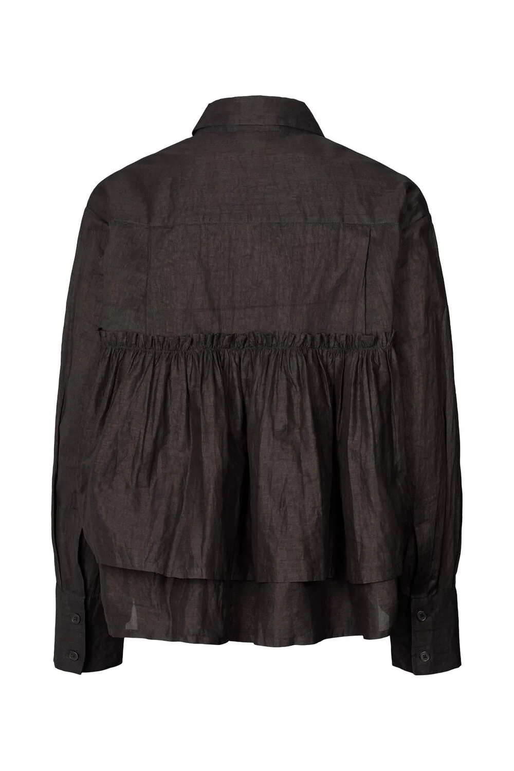 Rabens Saloner  Shaker Multi layer frill skjorte - sort