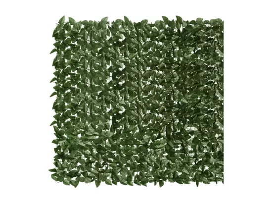 Écran de balcon avec feuilles vert foncé 400x150 cm