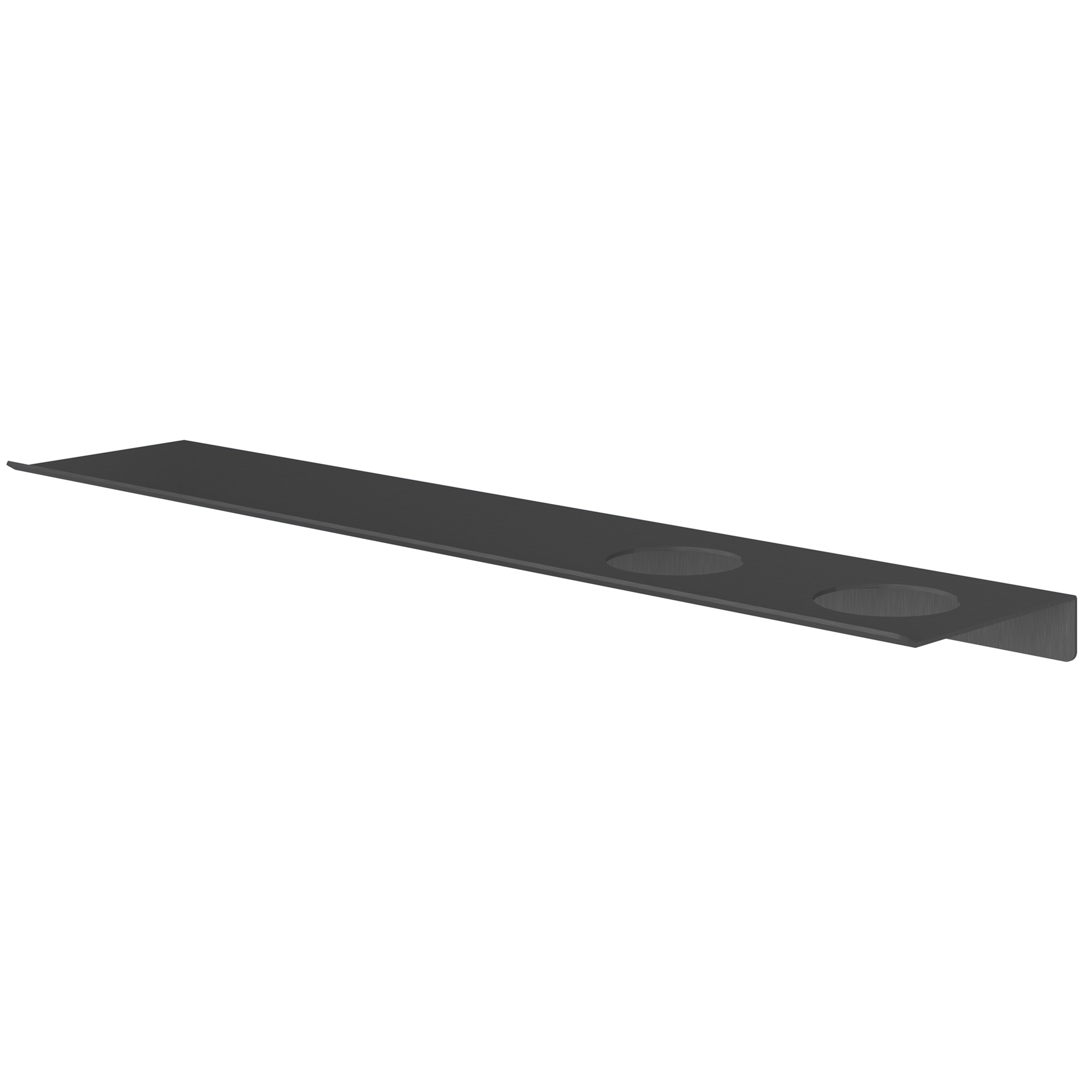 Hotbath &More planchet 60cm met twee uitsparingen voor een zeepdispenser of beker zwart PVD