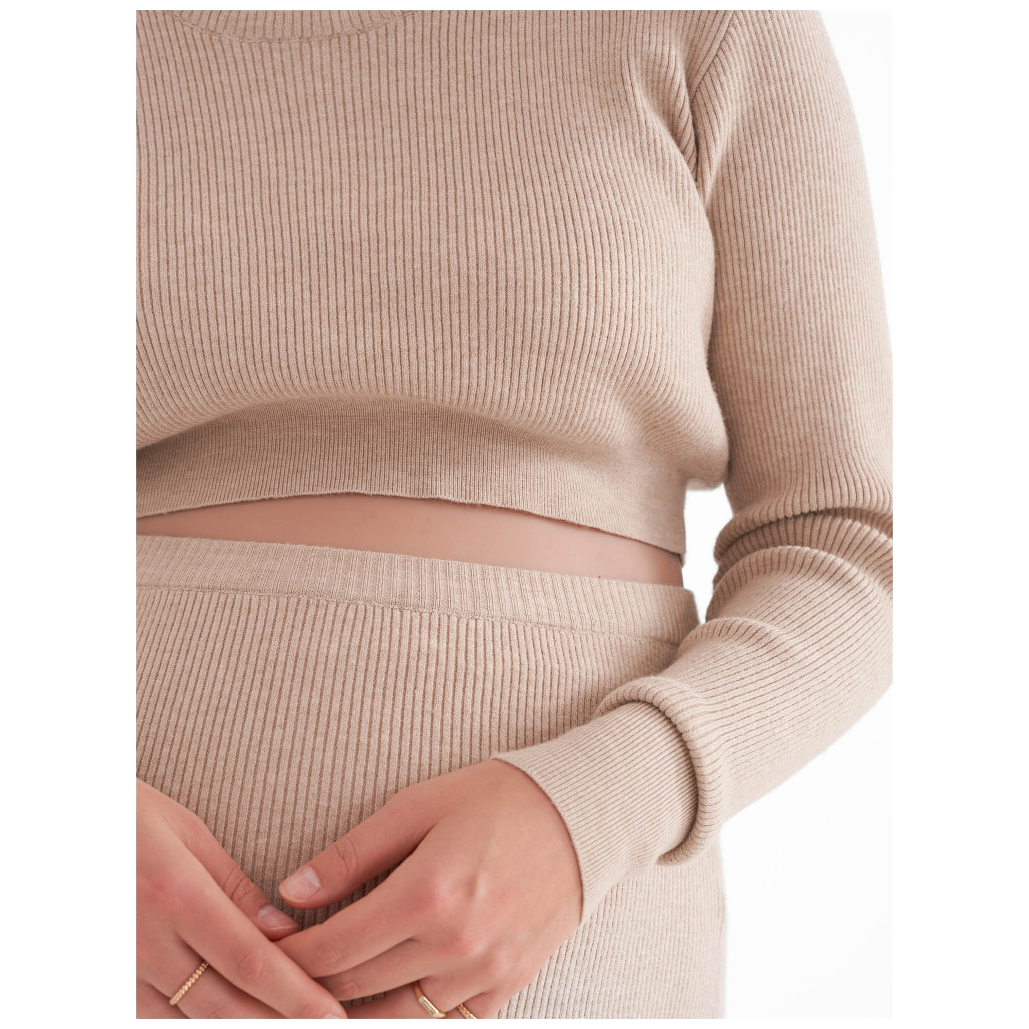 Prénatal zwangerschapsrok knielengte  beige