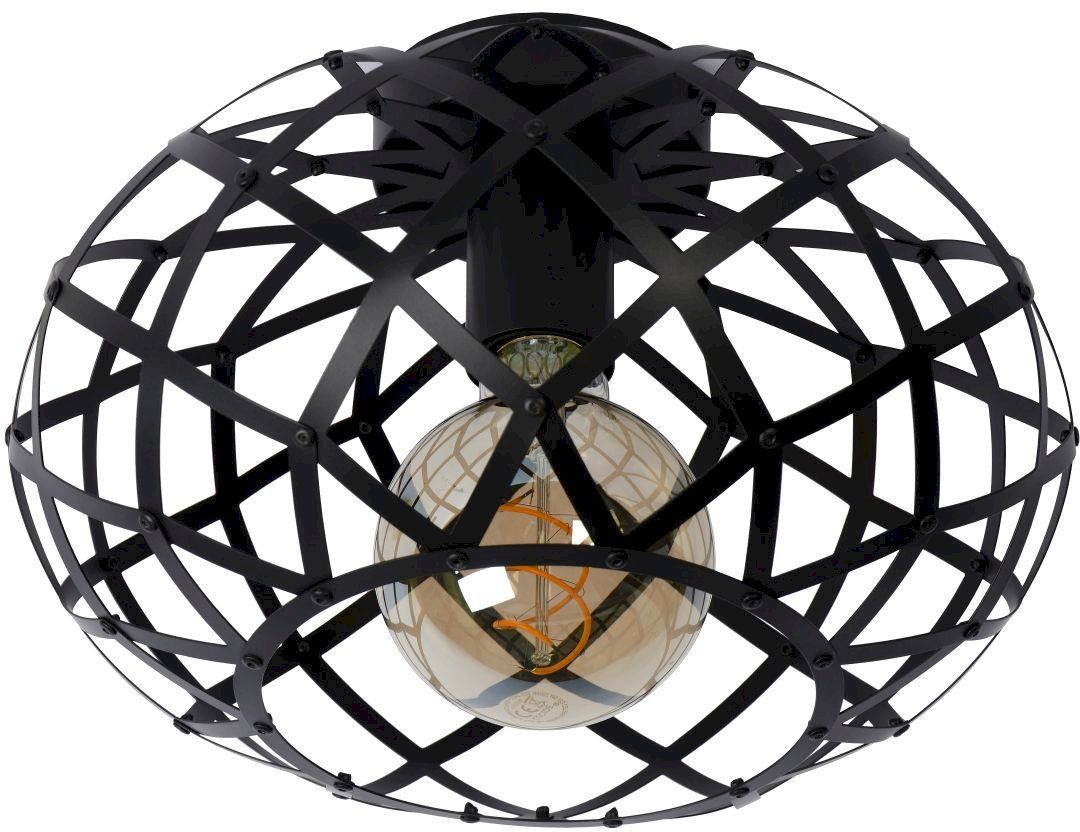 Lucide   Wolfram Zwart Plafondlamp
