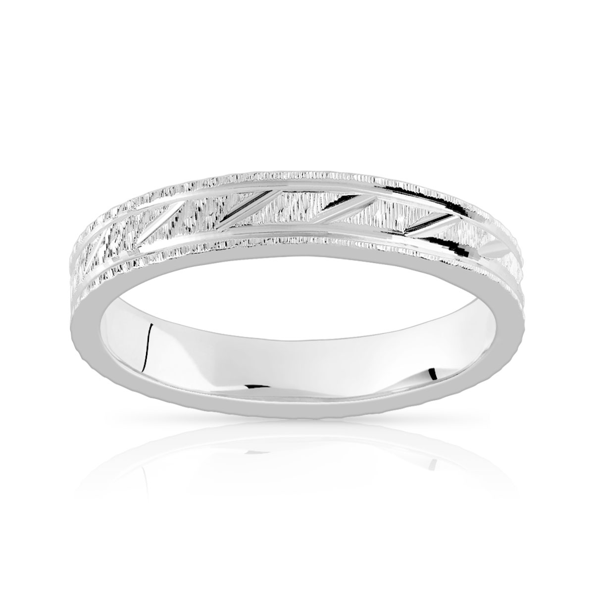 Alliance argent 925 diamanté 4 mm