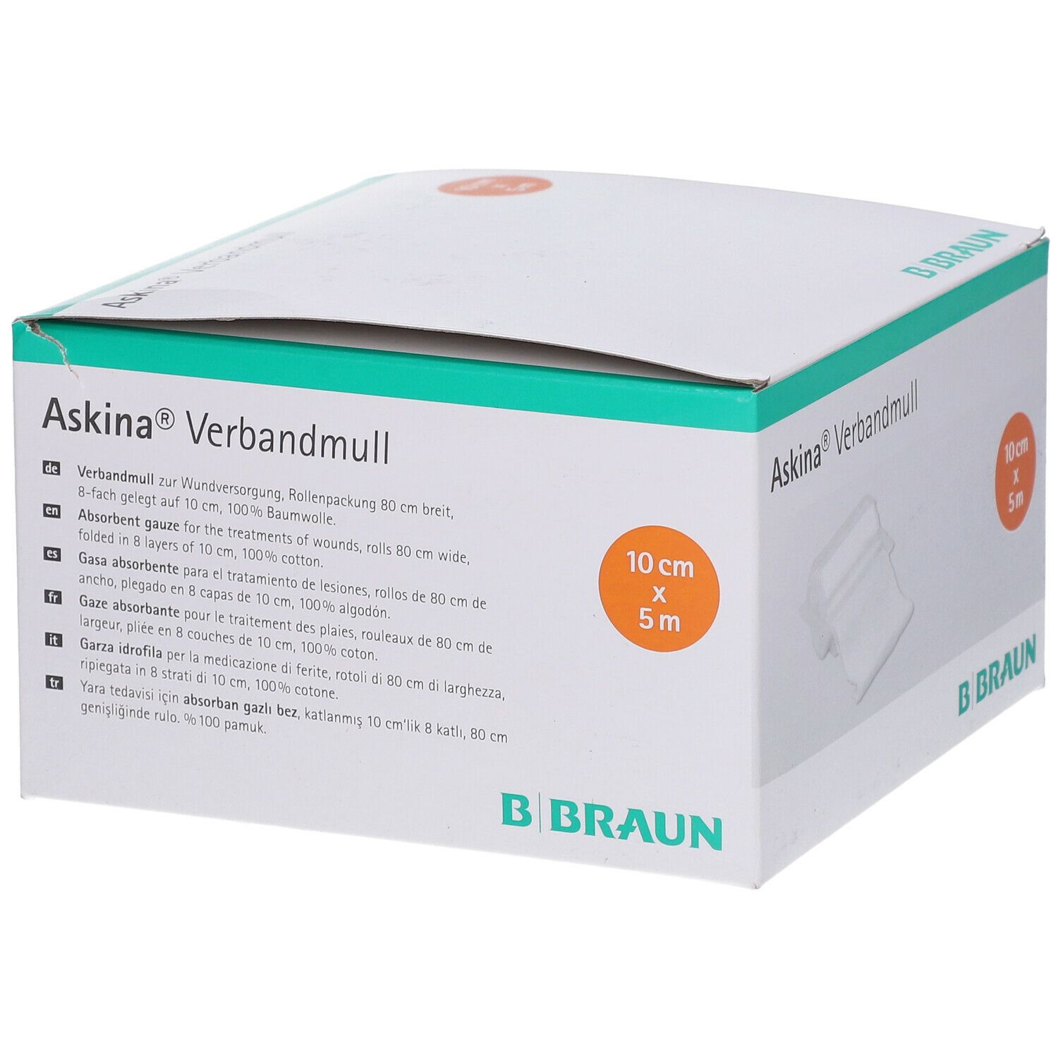 Askina® Mullkompressen 80 cm x 5 m 8 fach gelegt zu 10 cm breit