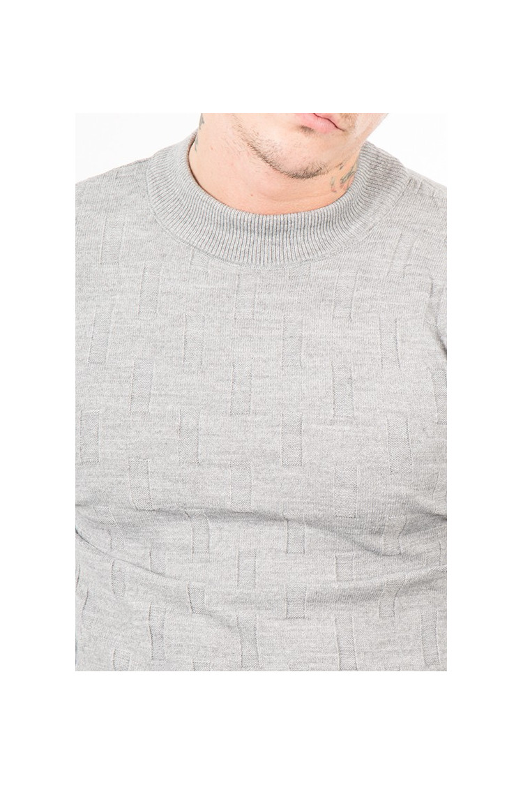 Pull fin en maille gris