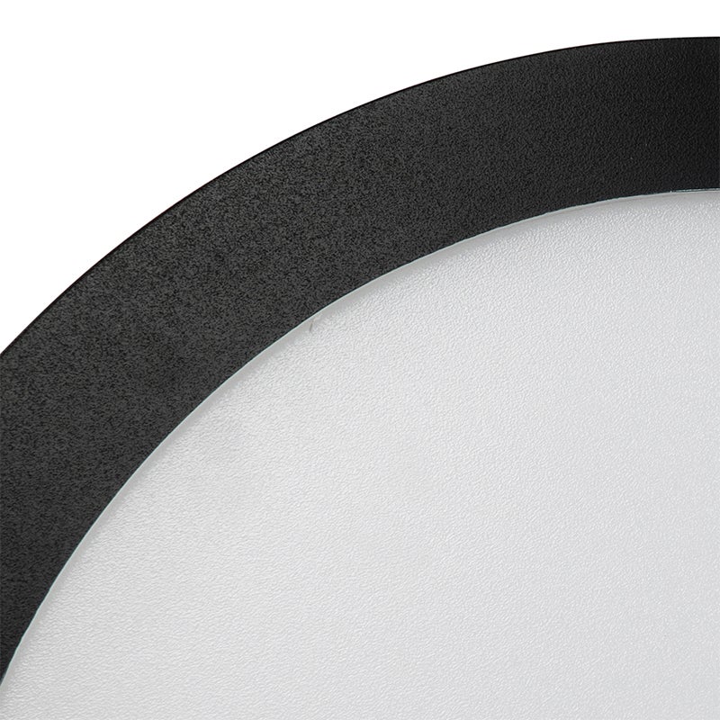 Zwarte plafondlamp, 30 cm, inclusief LED, 3-traps dimbaar, IP44 - Steve
