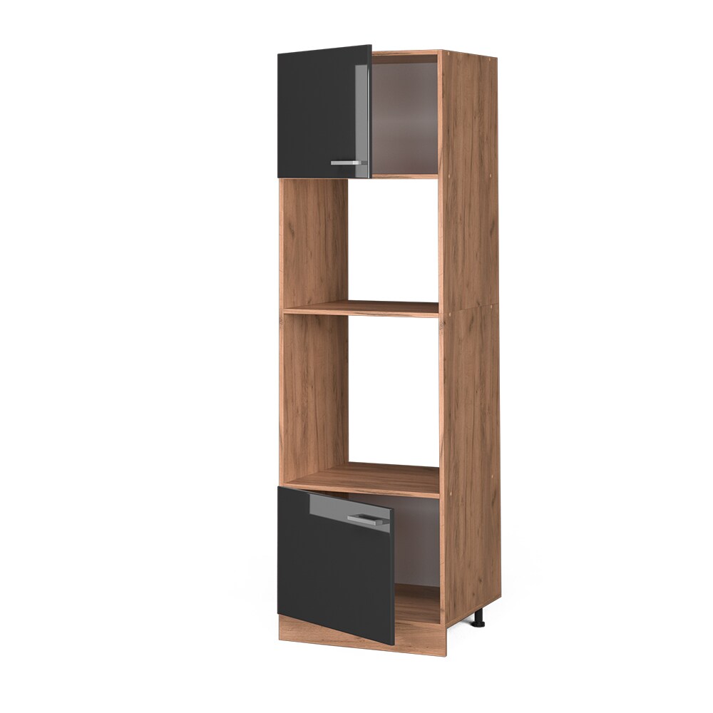 Vicco Mikrowellenumbauschrank Küchenschrank Küchenzeile R-Line 60 cm Goldkraft Anthrazit