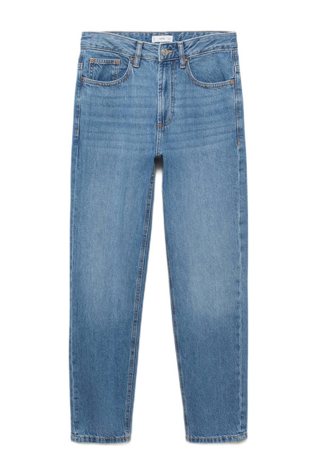 MANGO TEEN straight leg  waist regular fit jeans medium blue denim