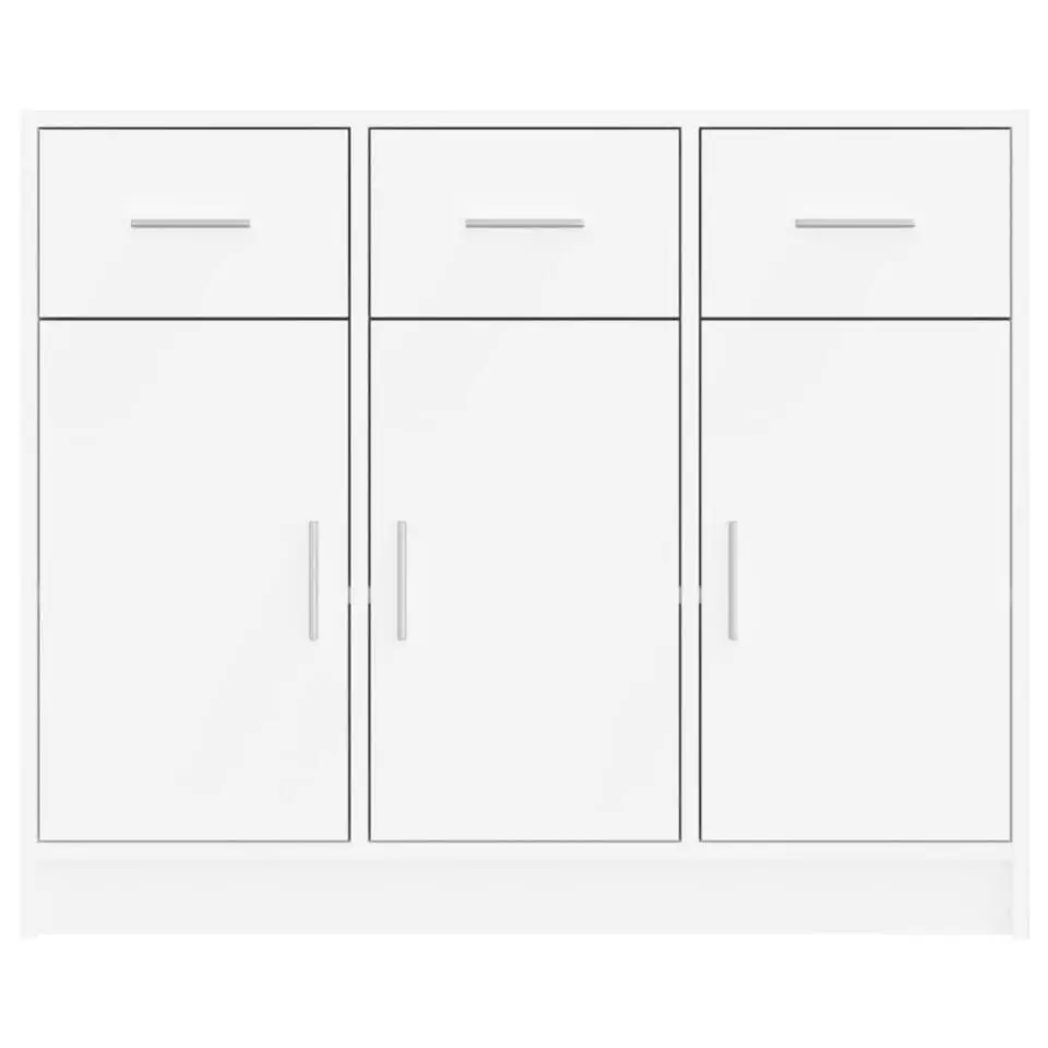 vidaXL - Dressoir met 3 deuren 3 lades - Wit - Bewerkt hout - 91x28x75 cm
