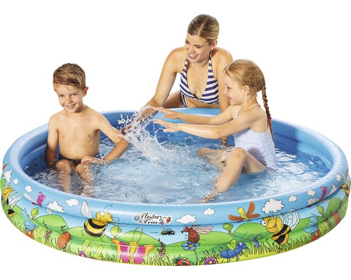 Kinderzwembad Flowers & Friends Ø 150 H 25 cm kleurrijk met drie ringen