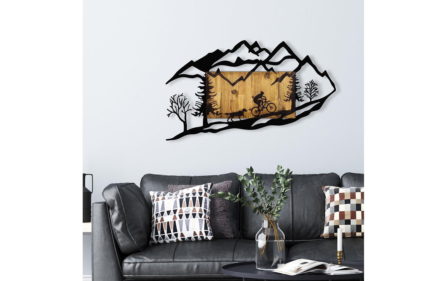 Wanddekoration Bicycle Riding in Nature 110 x 65 cm<br>Wand-Accessoire