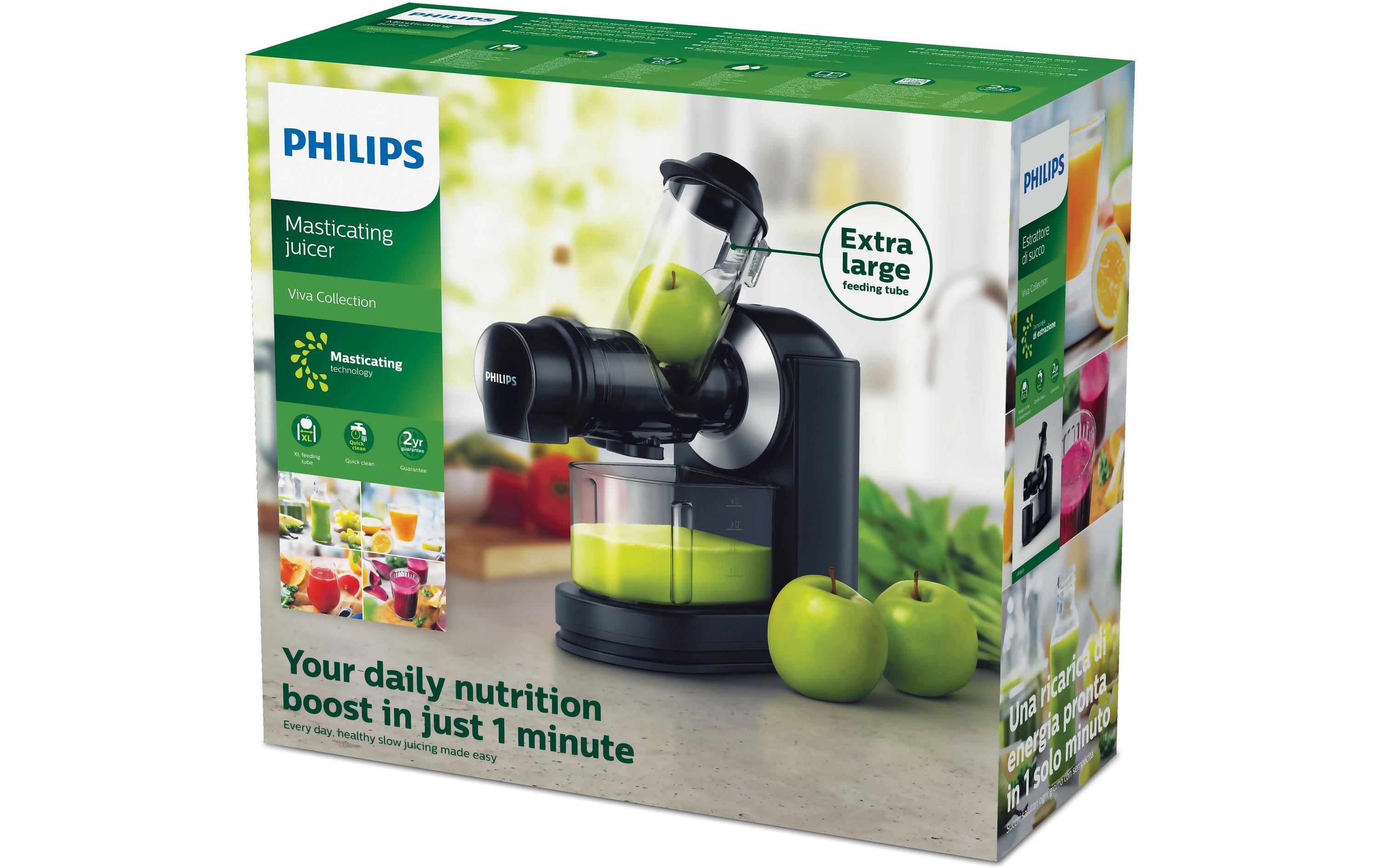 Slow Juicer Viva Collection HR1889/70 Schwarz/Silber<br>Entsafter