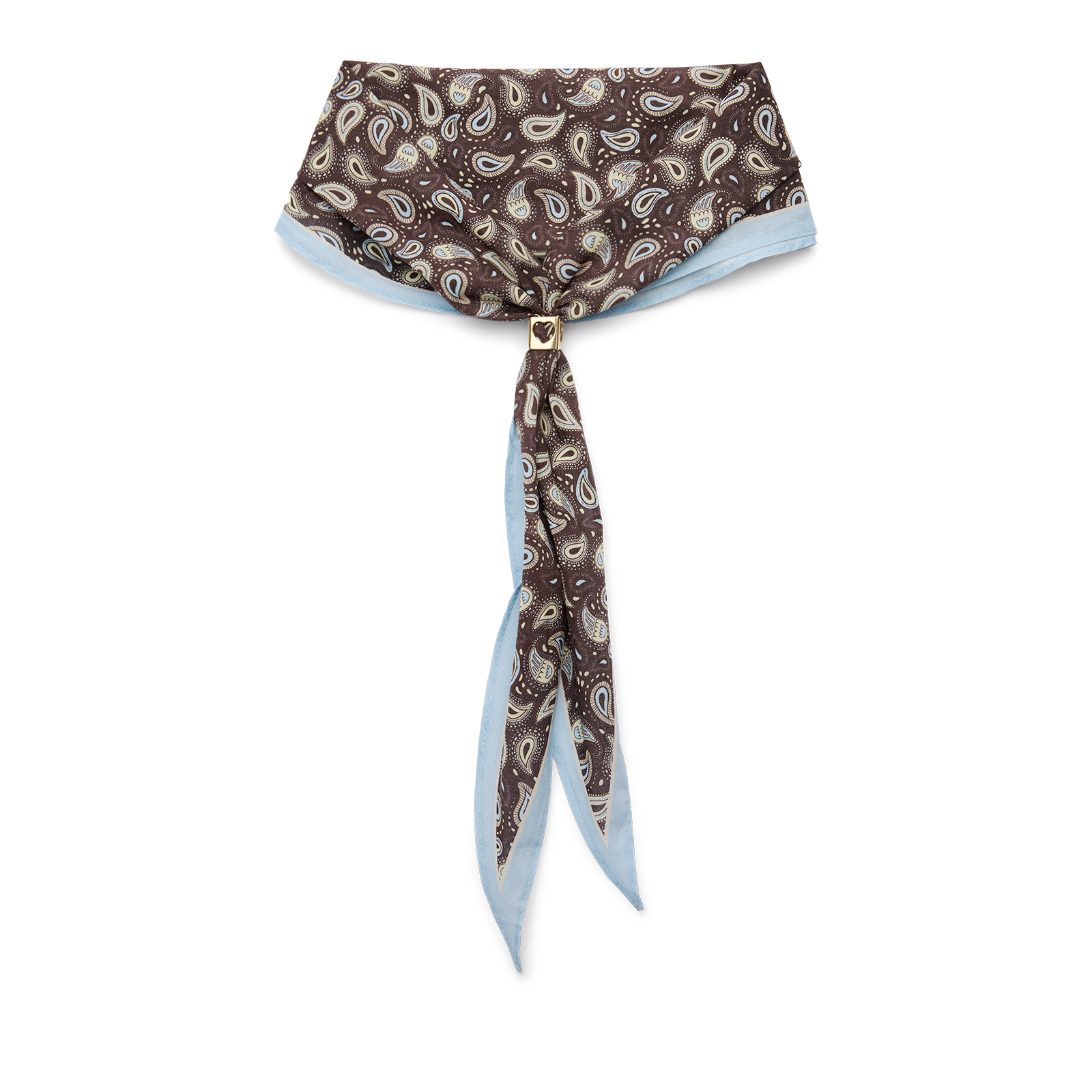 Bruin sjaaltje met wit en blauwe details