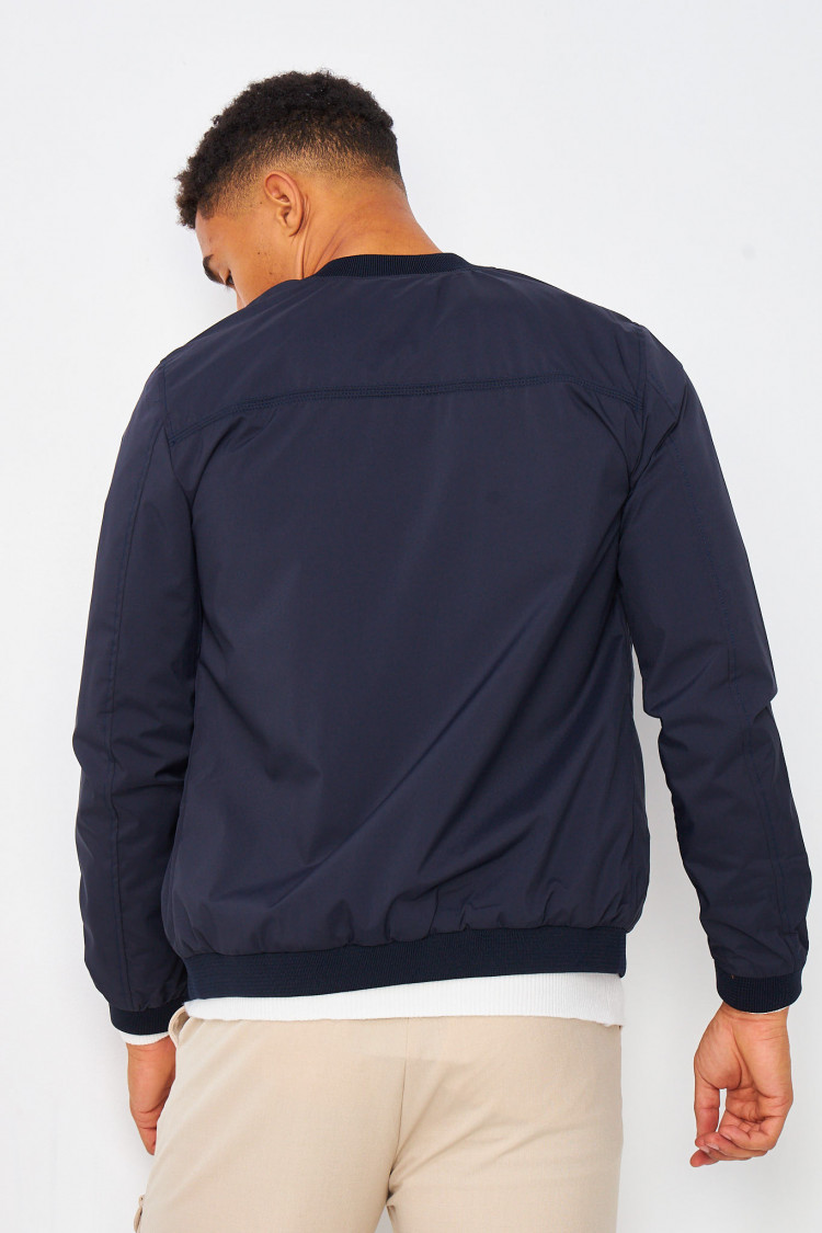 Bomber bleu marine uni