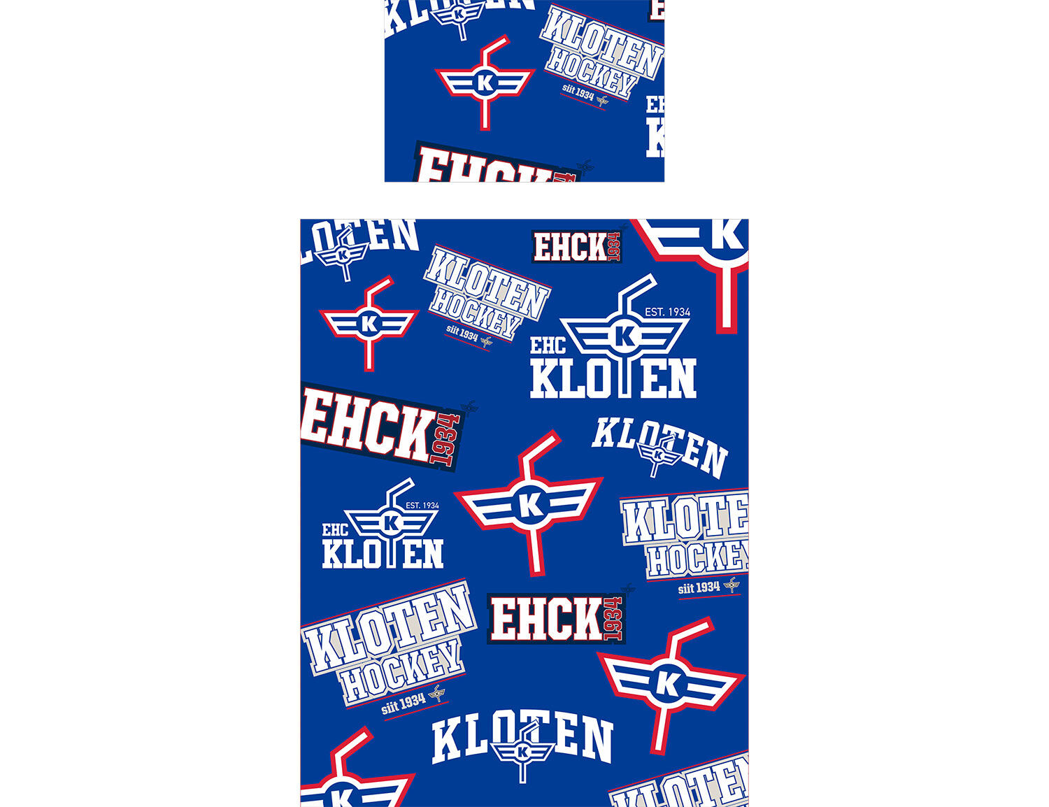 Bettwäsche EHC Kloten blau-weiss