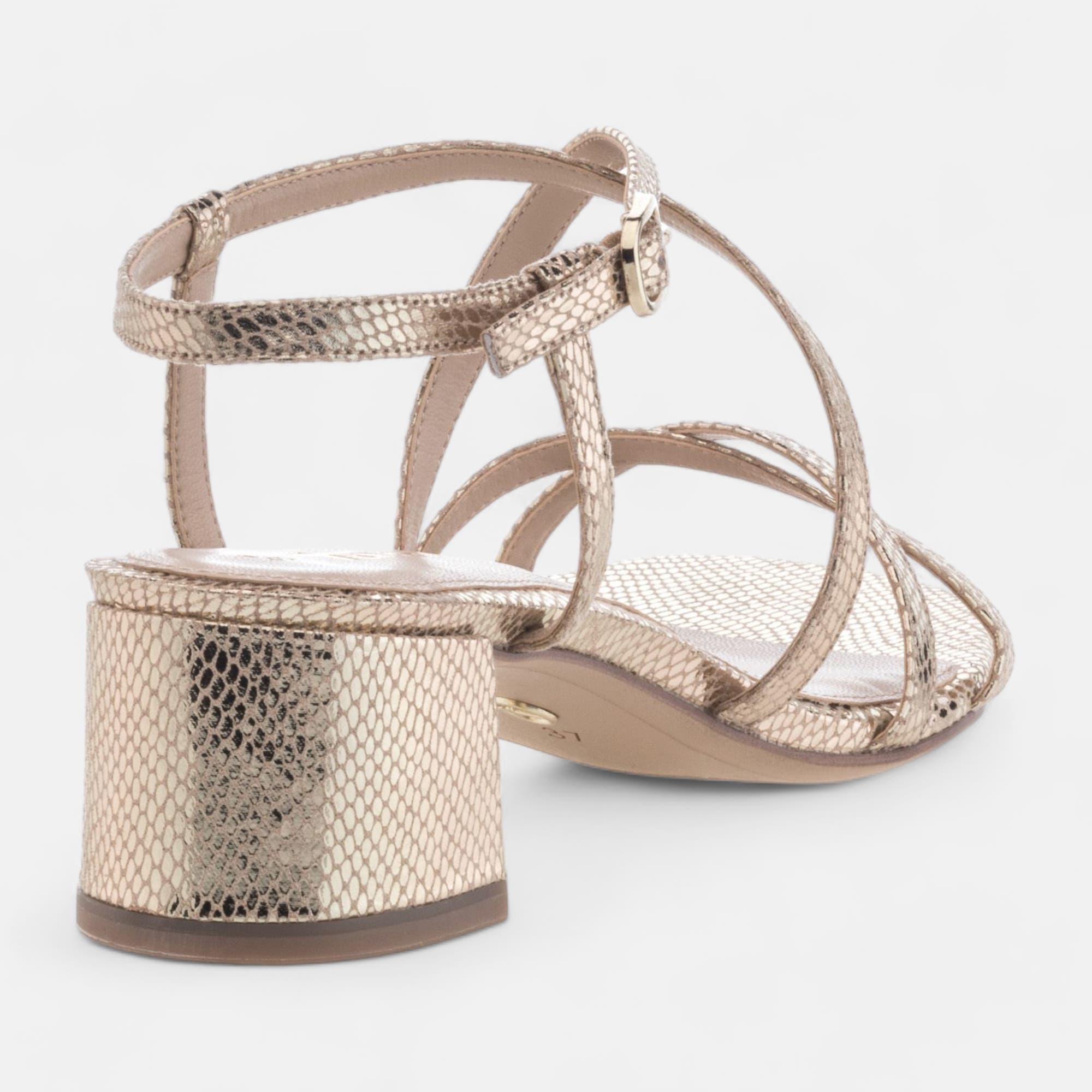 Nu-pieds à talon Femme or