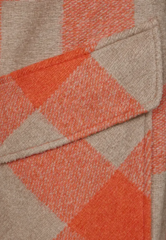 Printmantel mit Wolle - strong apricot