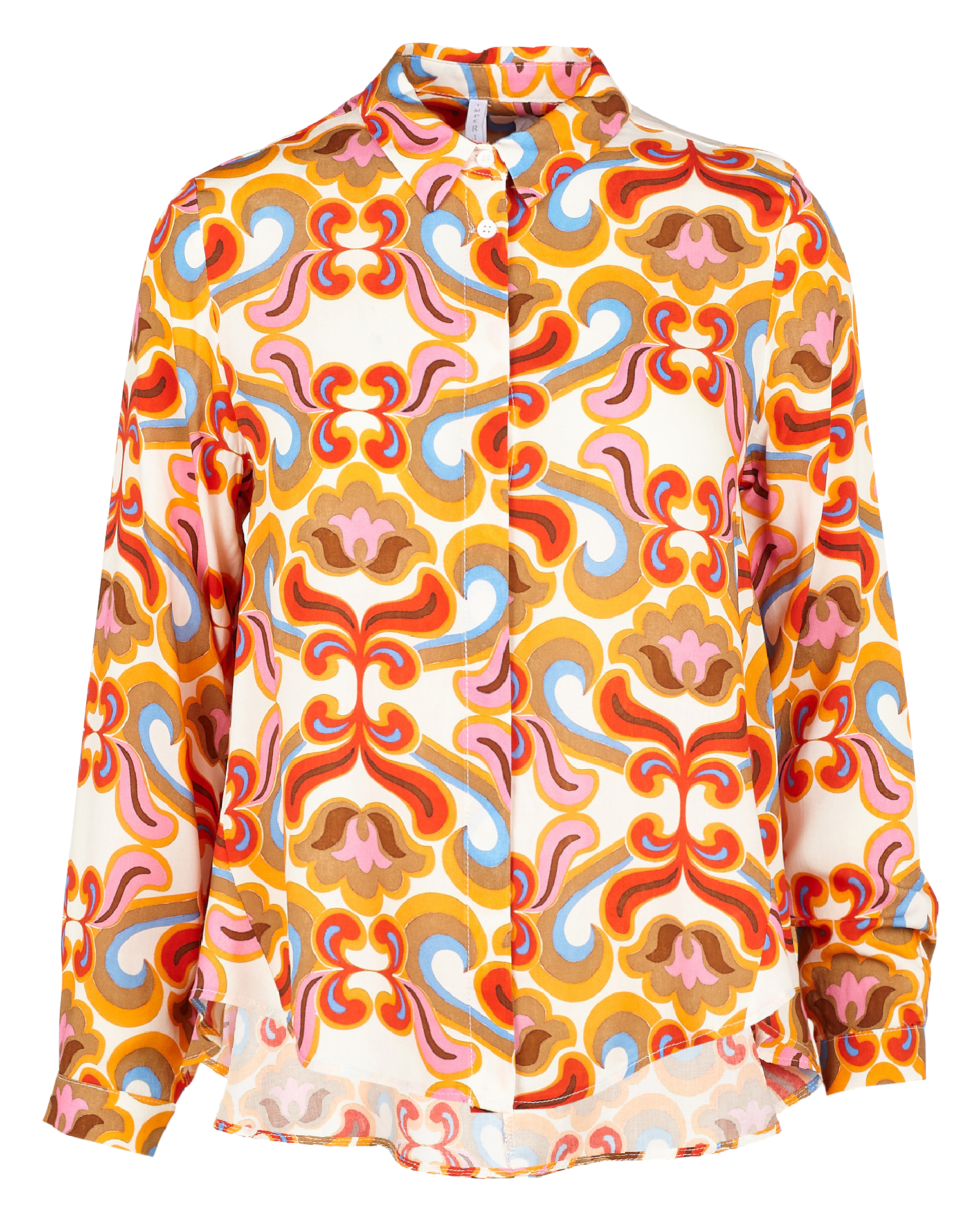 Chemise en viscose imprimée| Orange