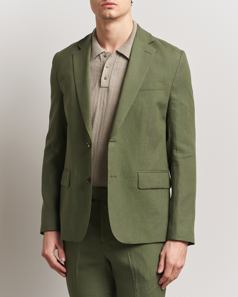 J.Lindeberg Elton Super Linen Blazer Olivinie