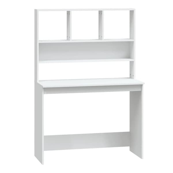 vidaXL Skrivebord med hyller hvit 102x45x148 cm konstruert tre