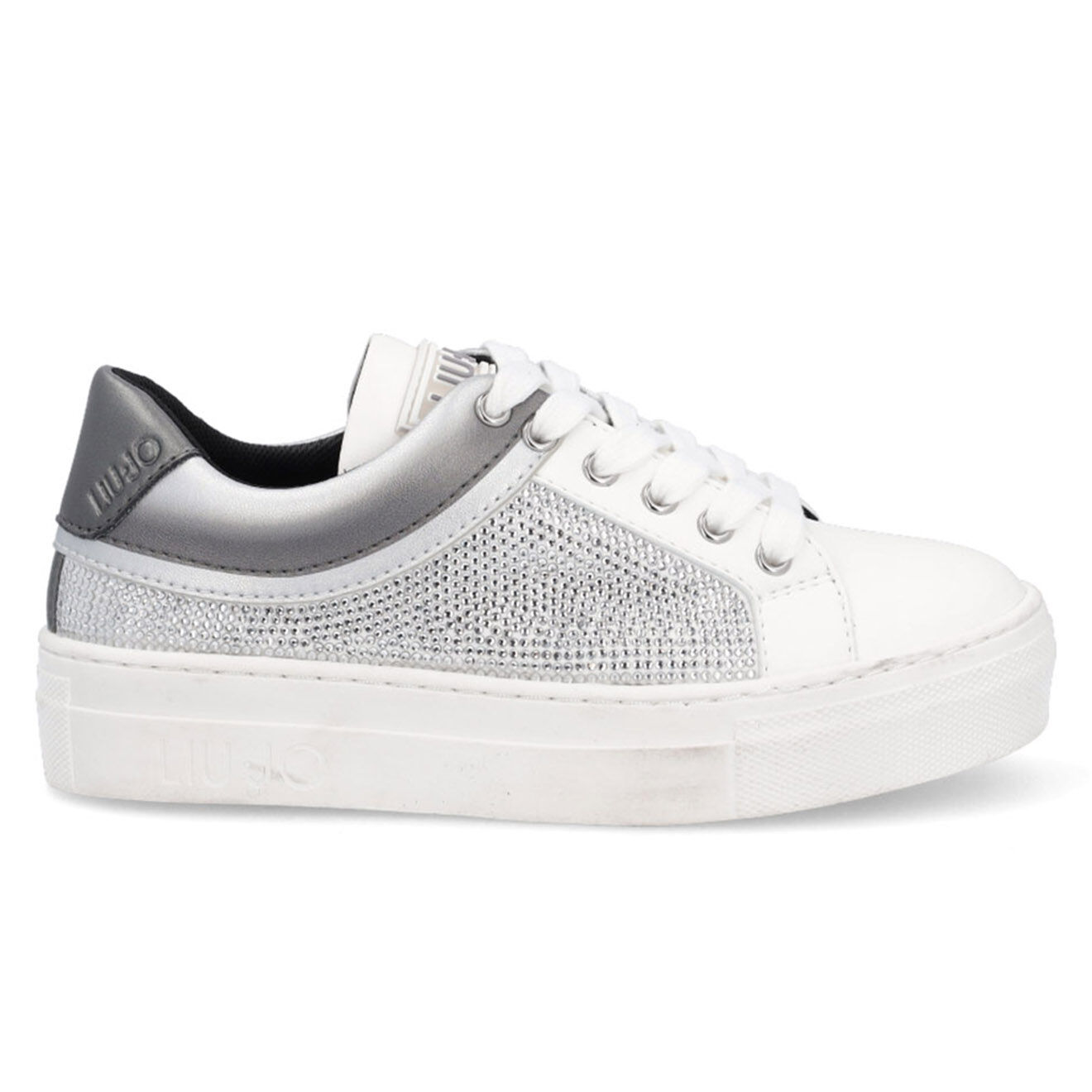 Liu-Jo Sneakers en Cuir Alicia argenté/blanc